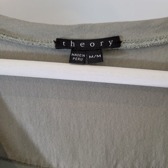 Theory Mixed Media Silk & Cotton swing t-shirt - Picture 4 of 9